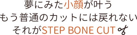 夢にみた小顔が叶う もう普通のカットには戻れない それがSTEP BONE CUT
